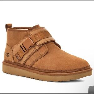 UGG Neumel Snapback Suede leather Chukka short Boots Chestnut Brown pull on 9